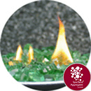 Fire Pit Glass - Green Mirror